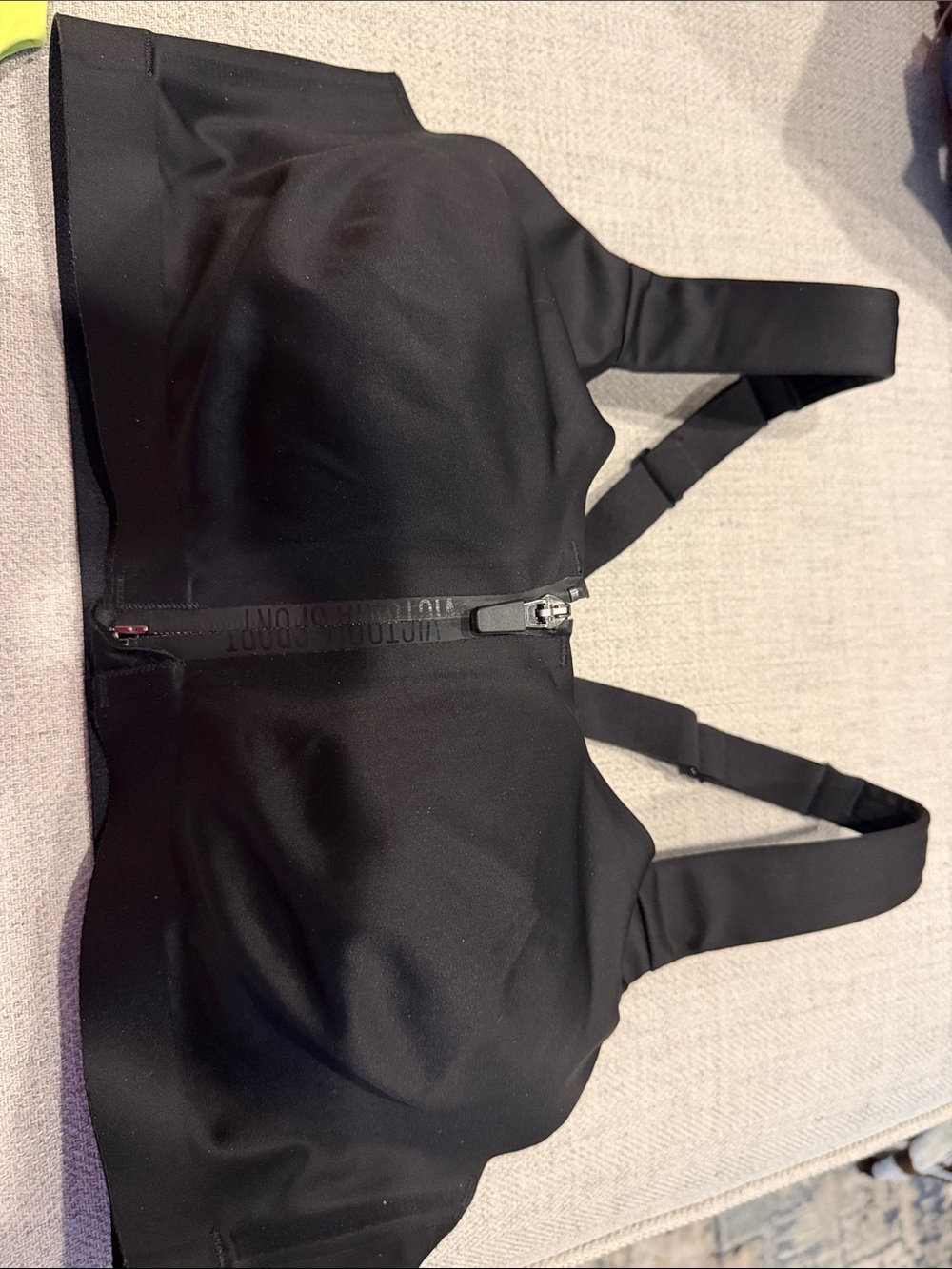 Victoria's Secret Black Front-Zip Sports Bra
